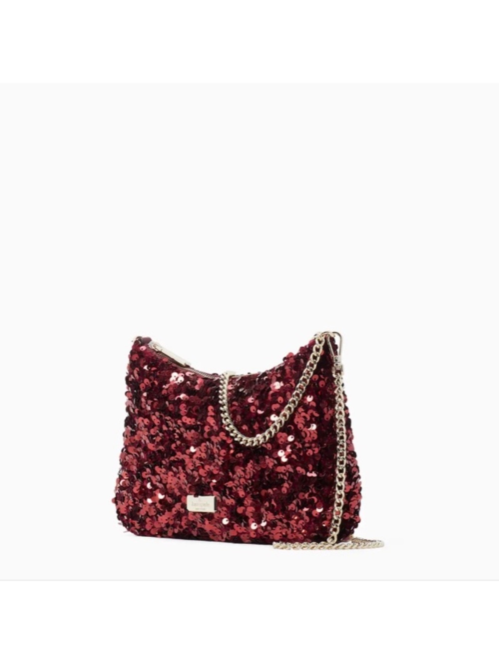 Kate Spade Kiki Deep Berry Sequin Convertible Crossbody Shoulder Bag